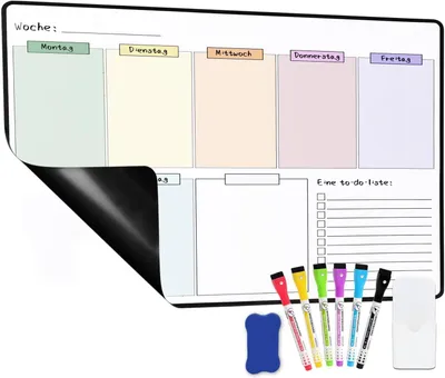Obrázok produktu pre Týždenný plánovač 40 x 30 cm, stierateľný, pre kanceláriu
