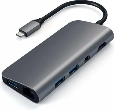 Obrázok produktu pre Satechi ST-TCMM8PAM - USB 3.2 Gen 1 (3.1 Gen 1) Type-C - 49 W - Grau - MicroSD (TransFlash) - MicroSDHC - MicroSDXC - SD - USB 3.2 Gen 1 (3.1 Gen 1) Type-A - Windows 10 - Windows 8 - Windows 8.1