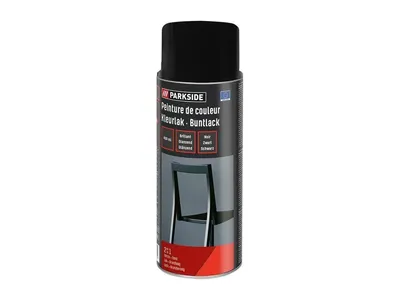 Produktbild von 400ml Buntlack SCHWARZ Glänzend Farbspray Sprühdose Spraydose 2in1 Lack-Grundierung PARKSIDE