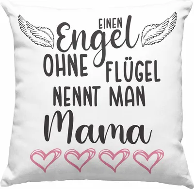 Produktbild von Trendation - Engel Ohne Flügel Nennt Man Mama Deko-Kissen mit Füllung 40x40 Geschenk Spruch Liebevoll Beste Mutter Muttertag Muttertagsgeschenk (Rosa)