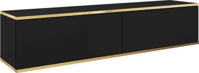 Obrázok produktu pre Selsey Mucalma - Závesná TV skrinka, čierna / zlatá, 135 cm