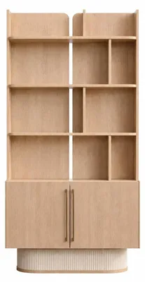 Immagine prodotto di Moderna libreria in legno con ripiani aperti, in stile di design