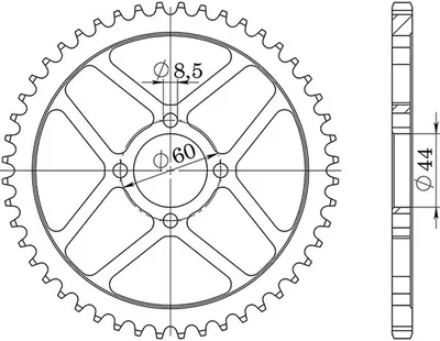 Imagen del producto de CORONA DE ACERO, PASO 420 - Z 38 Dientes (Referencia: 12100)