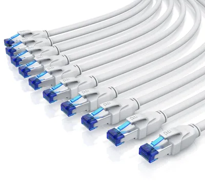 Image de Primewire 10x câble LAN, CAT.8, RJ-45 (Ethernet) (100 cm), câble patch CAT 8 Gigabit Ethernet 40 Gbit/s S/FTP câble réseau - 1m