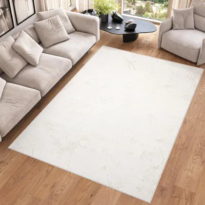 Produktbild von Tapiso Teppich HERA Modern Kurzflor Beige Wohnzimmer Schlafzimmer 200 x 300 cm