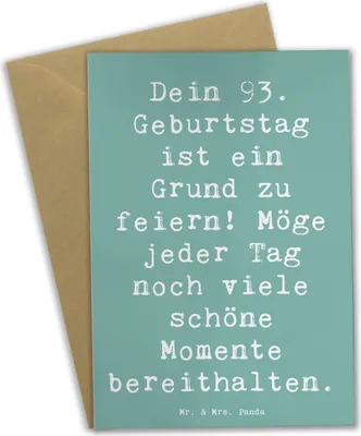 Produktbild von Mr. & Mrs. Panda valentinstagskarte Spruch 93. Geburtstag Freude - Meeresbrise - Geschenk, Alter, babykarte, Happy Birthday, Wertschätzung, glückliches Leben, Inspiration