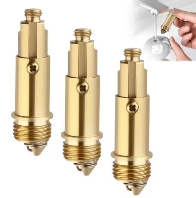 Produktbild von 3-teiliges Pop-up-Klickverschluss-Set, Pop-up-Abflussstopfen aus Messing für Waschbecken, Ersatzmechanismus für universelle Abflusssets für Waschbecken und Badewannen.