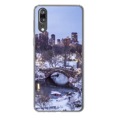 Produktbild von MuchoWow® Handyhülle Schutzhülle Hülle für Huawei P20 New York - Central Park - Winter Silikon Softcase Handy Hülle - Hardcover