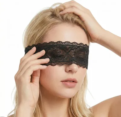 Obrázok produktu pre Spánková maska nastaviteľná, čierna, čipka, pre párty