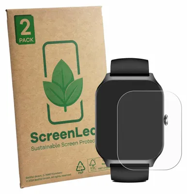 Produktbild von 2x ScreenLeaf Schutzfolie für Kriutefy Smartwatch 1.83" nachhaltiger Displayschutz Display Schutz Folie Klar Transparent