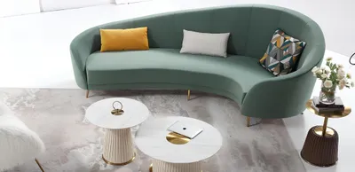 Produktbild von Rund Sofa + Couchtisch Modernes Sofa Wohnzimmer Couchtisch Möbel Komplett Set