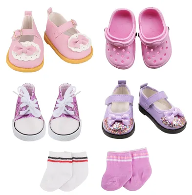 Productafbeelding van Poppenschoentjes - Set van 4 paar - Voor poppen van 35-45 cm