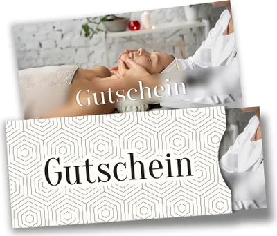 Produktbild von itenga Geschenkgutschein Fotodesign mit Hülle - Motiv KOSMETIK Postkarte zum Ausfüllen  21,0 x 9,8 cm
