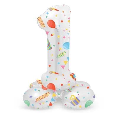 Produktbild von Folat BV Stehende Folienballon Freude Party Nummer 1 -72 cm