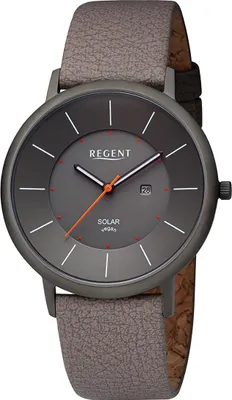 Produktbild von Regent Herren Uhr Armbanduhr Armband aus Apfelschale Analog dunkelbraun D2URBA723