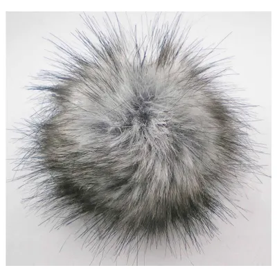 Produktbild von Pro Lana Kunstfell Pompon 12-14cm mit Druckknopf 04 grey