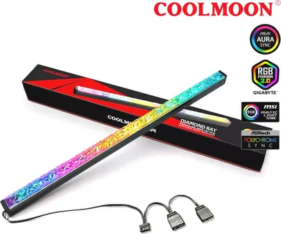 Produktbild von COOLMOON A-RGB LED Lightbar Diamond/Crystal 3-PIN Magnet Aura Asus Asrock MSI Gigabyte Magentable