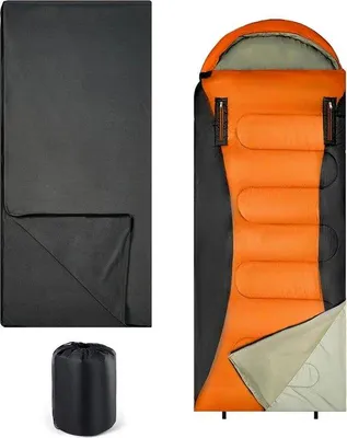 Immagine prodotto di Sacco a pelo 4 stagioni con coperta in pile inclusa - impermeabile - portatile - outdoor, campeggio, viaggi, escursionismo