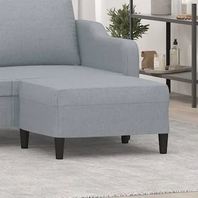 Produktbild von Möbel Fußhocker Hellgrau 70x55x41 cm Stoff - Fußhocker 349303