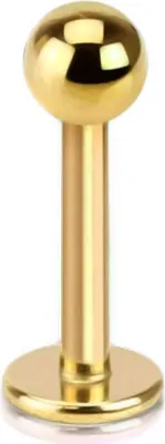 Produktbild von viva-adorno 1,2 x 8 x 3mm Lippen Piercing Stecker Edelstahl in verschiedenen Farben Tragus Labretstecker Z308,Gold 1,2 x 8 x 3mm