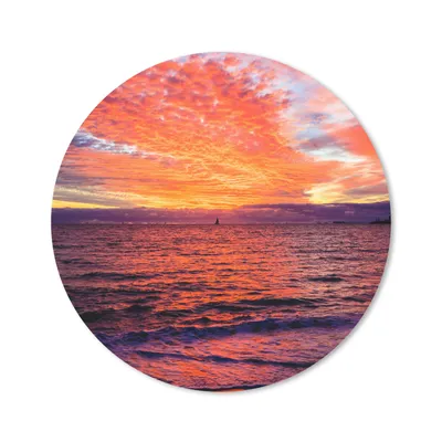 Produktbild von MuchoWow® Mauspad Mousepad Sonnenuntergang - Strand - Rot 20x20 cm - Mousepads - Maus Mat - Pad - Mausunterlage - Schreibtischmatte