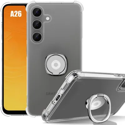 Image de Coque pour Samsung Galaxy A26 5G, Antichoc Ultra Slim Transparent avec Support Argenté