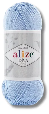 Obrázok produktu pre Alize 1x 100g priadze Diva Fine, jednotná farba, vhodná na háčkovanie a pletenie (farba Sky Mist - 350)