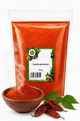 Produktbild von K T 500 g Paprika Pulver mild geräuchert smoked Paprika Rauchpaprika süß fein gemahlen - 1A Qualität