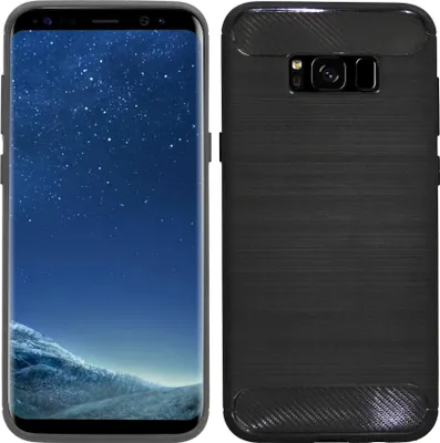 Produktbild von cofi1453® Silikon Hülle Carbon kompatibel mit Samsung Galaxy S8 PLUS (G955F) TPU Case Soft Handyhülle Cover Schutzhülle Schwarz