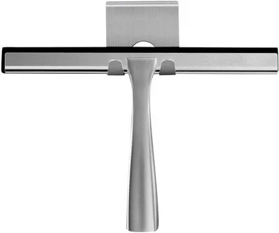 Produktbild von Unyqoos® Duschabzieher aus gebürstetem Edelstahl – 245 x 210 x 67 mm, inkl. Befestigung, kratz- & korrosionsbeständig für Glas und Badoberflächen