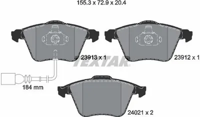 Produktbild von Textar Bremsbeläge vorne für Audi A3 TT Seat Leon VW Golf 7