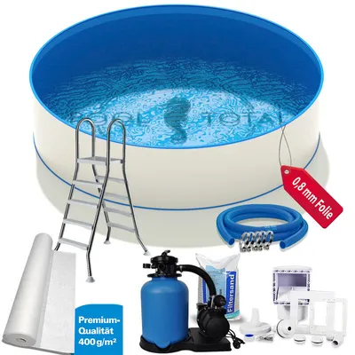 Produktbild von Pool-Set PREMIUM+ Ø 6,00 x 1,35m, 0,7mm Stahl, 0,8mm Folie mit Keilbiese