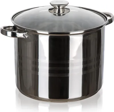 Produktbild von Edelstahl Kochtopf 28cm mit Glasdeckel 13,5L