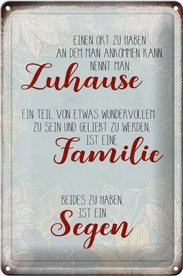 Produktbild von Blechschild Spruch 20x30cm Zuhause Familie Segen Schild