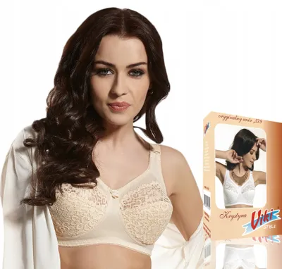 Obrázek produktu pro SOLO VIKI KRYSTYNA BRA 579 - Dámská podprsenka se širokými ramínky a měkkou krajkou - BEIGE - 75D