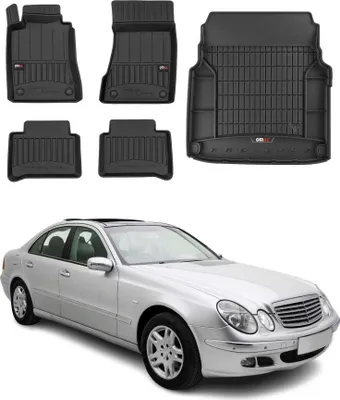 Image de Kit Tapis de Sol et Coffre pour Mercedes Classe E 2002-2009 TPE Noir