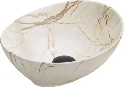 Produktbild von Mexen Elza Aufsatzwaschbecken 40 x 33 cm, beige Stein - 21014095
