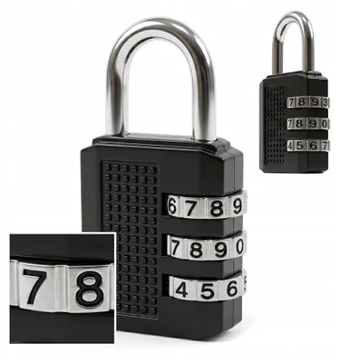 Produktbild von Mini Zahlenschloss 3-stellig - Sicheres Vorhängeschloss für Gepäck, Spind & Rucksack