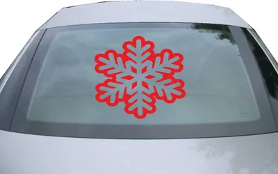 Produktbild von Indigos UG - Aufkleber Heckscheibe & Motorklappe DE7102 - rot - 600x545 mm - Schneeflocke - Auto Scheiben Fenster Heckklappe Tuning Racing JDM - Die cut
