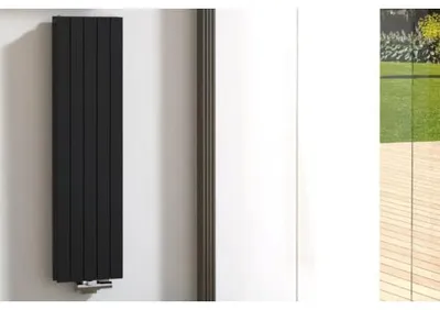 Produktbild von Rotheigner Designheizkörper PANEL 1400 x 366 mm schwarz matt Anschluss Mittig unten