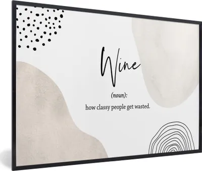 Produktbild von MuchoWow® Gerahmtes Poster Sprichwörter - Wein - Wörterbuch - Zitate - Definition von Wein 90x60 cm - Poster mit Schwarzem Bilderrahmen Wandposter Rahmen Foto Bilder - Fotorahmen - Foto-Plakat