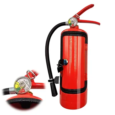 Produktbild von Feuerlöscher-Minibar, Geschenkidee für Feuerwehrliebhaber, handgefertigte Metall-Weinbox, Rot