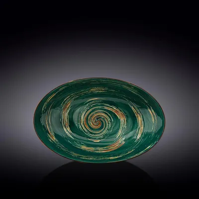 Image de Plat ovale Wilmax 30 x 19,5 cm, vert, porcelaine WL-669541/A