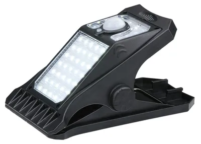 Produktbild von Grundig Solarleuchten Garten Clip Gartenleuchten Solar mit Bewegungsmelder - Gartenleuchte mit Kaltweißlicht - 3 verschiedene Lichtmodi - LED-Außenbeleuchtung Batteriedauer 6-8 Stunden