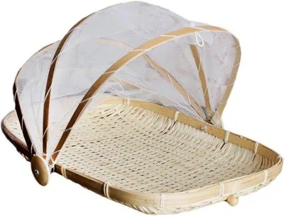 Produktbild von Bamboe-Picknickkorb - stofdicht, ideal für Obst, Gemüse und Brot - Stil 1 - 34 x 29 cm
