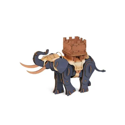 Produktbild von 3D Elefantenkampf-Puzzle, Rowood, Holz, 107 Teile,