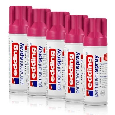 Produktbild von 5x edding Permanent Spray telemagenta 200 ml Premium Acryllack, RAL 4010
