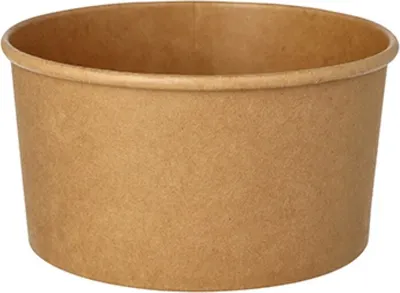 Produktbild von Starpak 50 Salatschalen, Pappe rund 1000 ml Ø 15 cm · 7,5 cm braun | Folie (50 Stück)