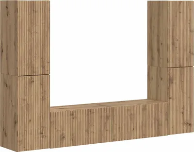 Image de vidaXL : Ensemble de 6 meubles TV, style artisanal, en bois imitation chêne