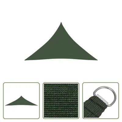 Image de The Living Store Voile d'ombrage 160 g/m² vert foncé 5x5x6 m HDPE